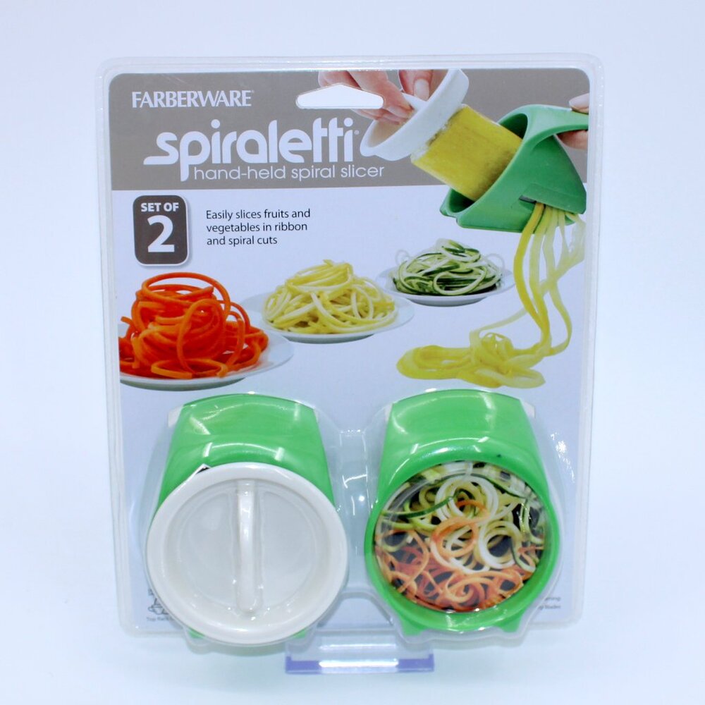 Farberware Classic Set of 2 Spiraletti Hand Held Spiralizers in Green